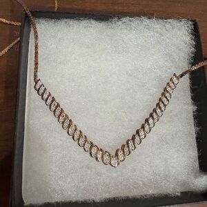 925 Italy vermeil genuine diamonds necklace
